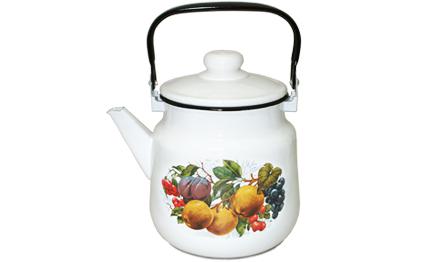Чайник эмаль 3,5л с рис (4шт) - М2713/4-Йогурт-Г