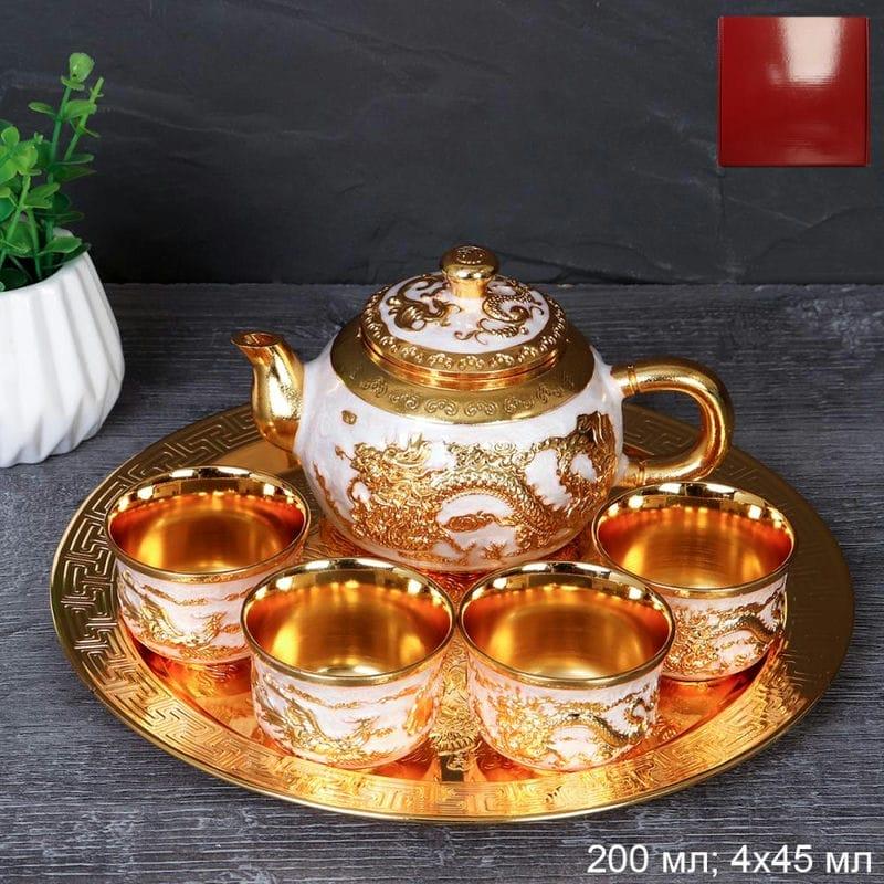 Кофейный набор металл 6 пред с подносом 880-3-GOLD (24шт) - 739880 (SSS) (н)