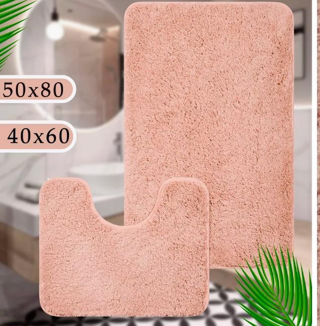 Набор ковриков д/ванной 2шт 50*80+50*40 роз. Турция - SH72521