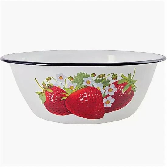 Миска эмаль 2л с рис бел. (12шт) - 40304-102/5-СА (703543)