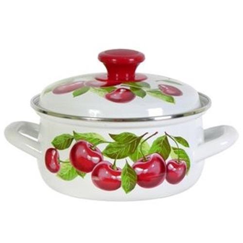 Кастрюля эмаль 2л сфер с рис Вишневый сад бел. - 61904-102/6-У4 (705237)