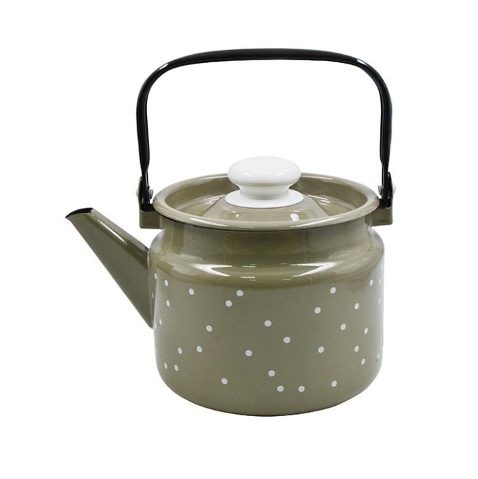 Чайник эмаль 2л с рис Белые точки White dots каменно-сер (6шт) - С2710П2/8КсРч