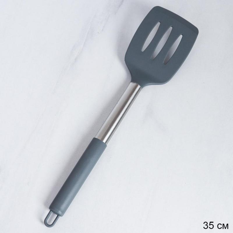 Лопатка силикон 35см с прорезями мет/руч Грей WRF-101 (400шт) - 726519
