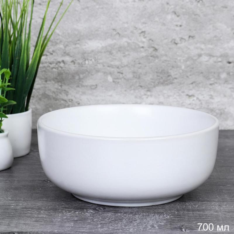 Салатник керамика 700мл 3403W 3600-6 white (6/36шт) - 724421
