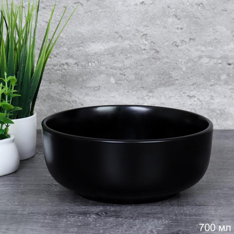Салатник керамика 700мл 3403B 3500-6 black (6/36шт) - 724420