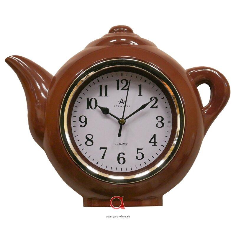 Часы настенные Чайник 29,3х25х4,5см brown Atlantis - 125-1 brown**