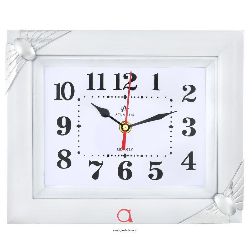 Часы настенные Atlantis прямоугольные 25,4x20,8см (1шт) - TLD-6066A white**