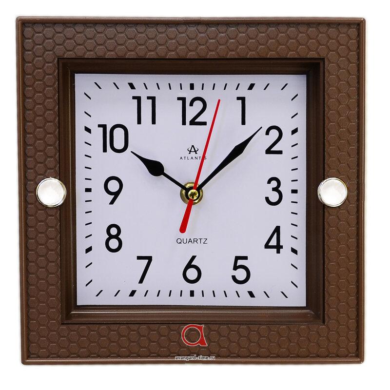 Часы настенные Atlantis квадрат 21,2х21,2см (1шт) - TLD-6241 brown**