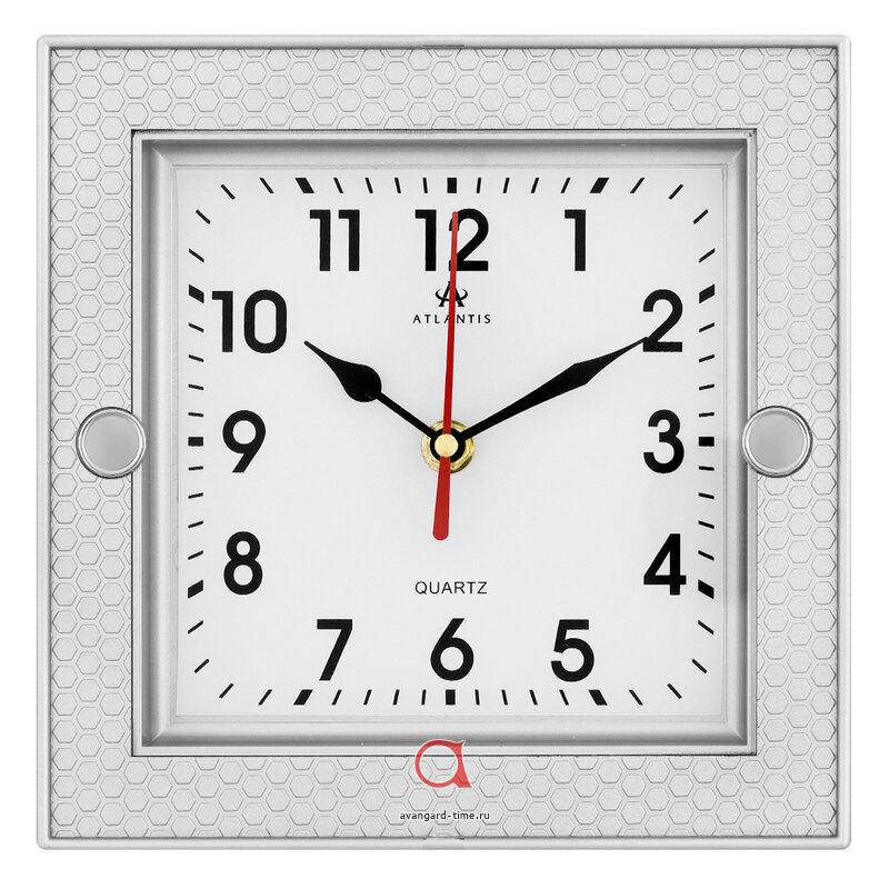 Часы настенные Atlantis квадрат 21,2х21,2см (1шт) - TLD-6241 white**