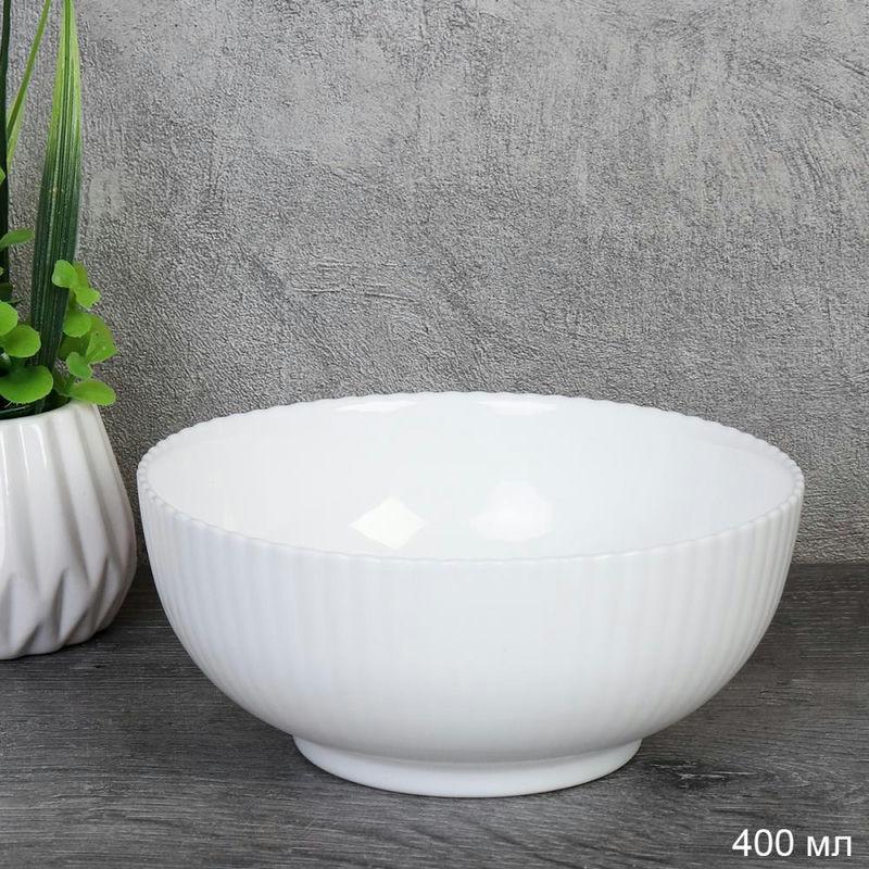 Салатник стеклокерам 400мл 13см Вертикаль FLSLTW50 (WHITE) бел. (6/72шт) - 743707/751411