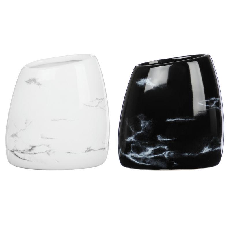 Стакан д/зубных щеток керамика Marble 2цвета (6шт) - 463-402 (в)