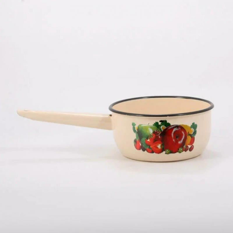 Ковш эмаль 1,5л с рис Фруктовая фантазия крем. (8шт) - С2008/4Км