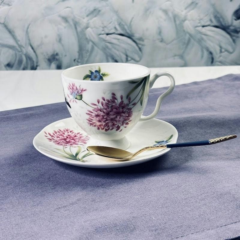 Чайный набор костяной фарфор 12 пред 240мл Flowers Lenardi под/уп (6шт) - 205-957