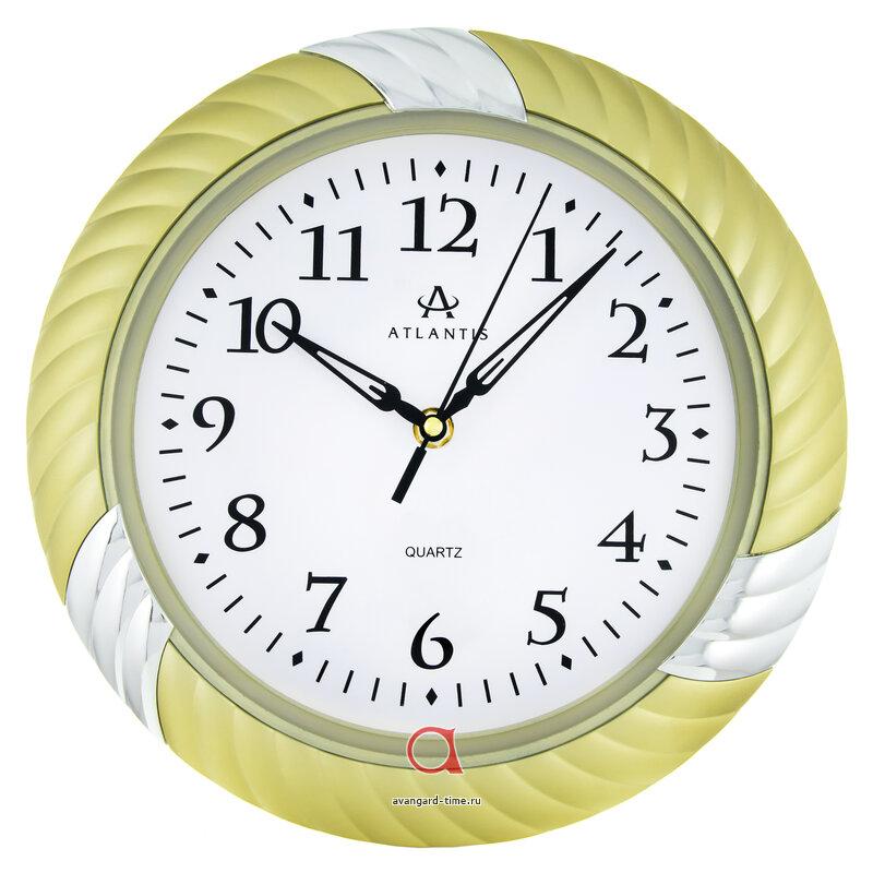 Часы настенные Atlantis круг 27см GD-8301 gold**