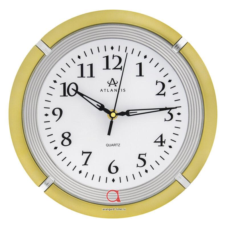 Часы настенные Atlantis круг 27см GD-8303B gold**