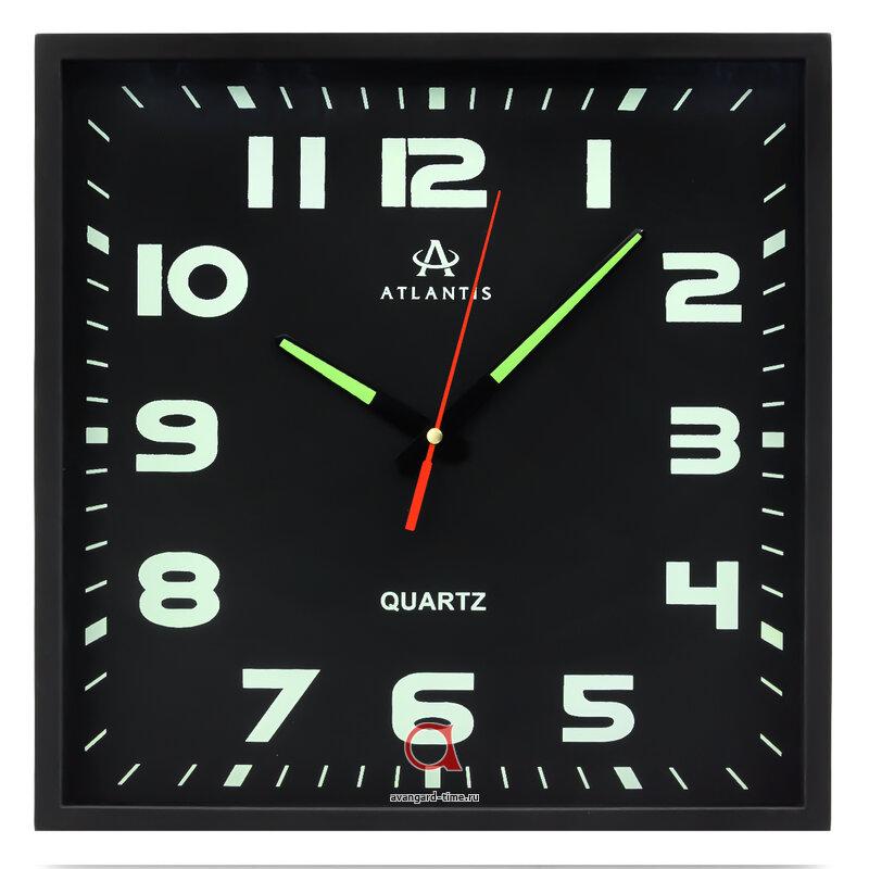 Часы настенные квадрат 30,8х30,8см (20шт) - GD-9682C3 black* **