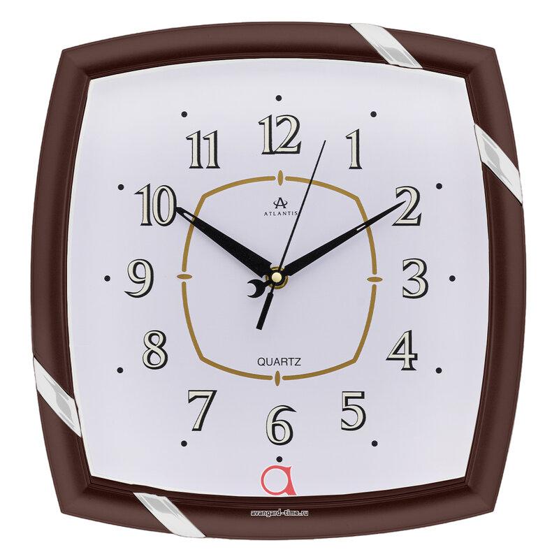 Часы настенные Atlantis квадрат 30,7х31см Светящиеся TLD-6212 brown**