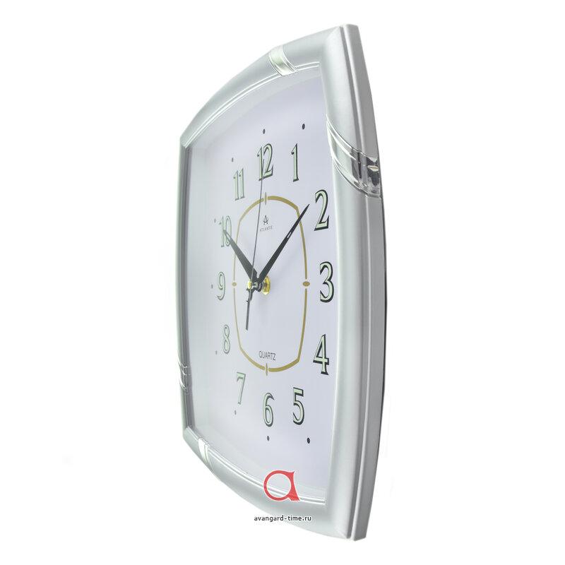 Часы настенные Atlantis квадрат 30,7х31см Светящиеся TLD-6212 silver**