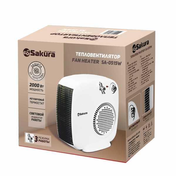Тепловентилятор спиральный 1000/2000Вт 3режима работы Sakura (12шт) - SA-0515W