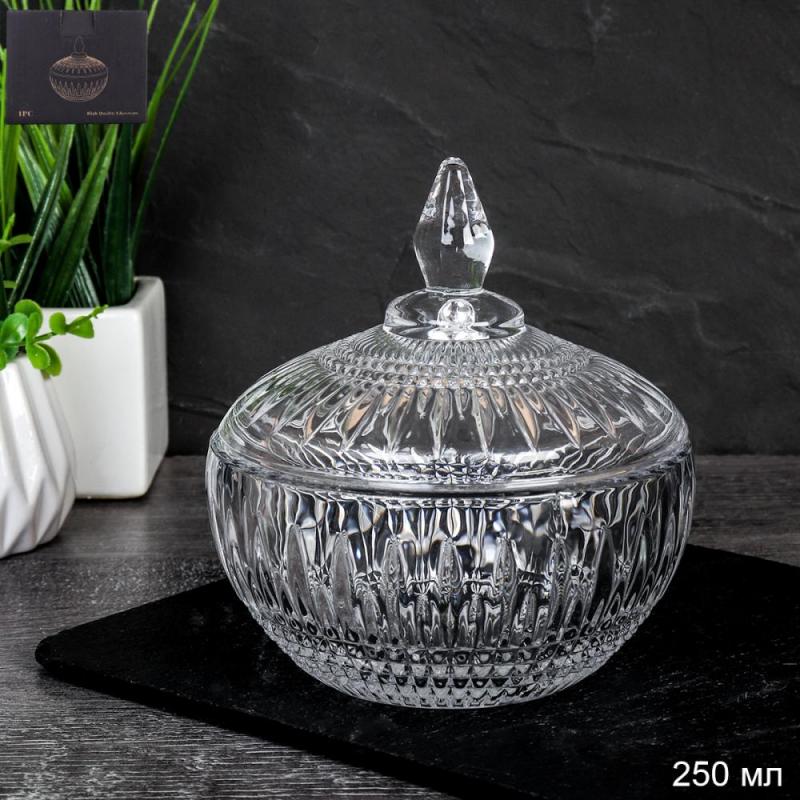 Сахарница стекло 250мл T-B5510LID (36шт) - 747836
