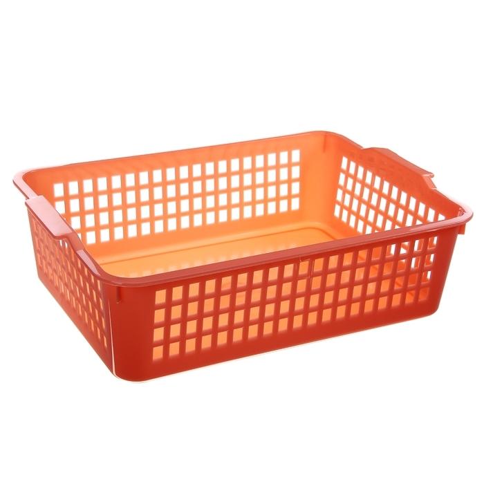 Корзинка пласт 31*19,8*9,7см усилен. цветн. (30шт) - ЕЛ