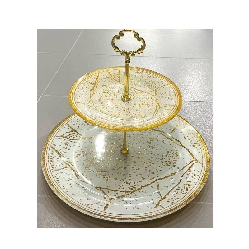 Фруктовница стекло 2-х уровневая кругл Lorenza под/уп (6шт) - 7022/002 (н)