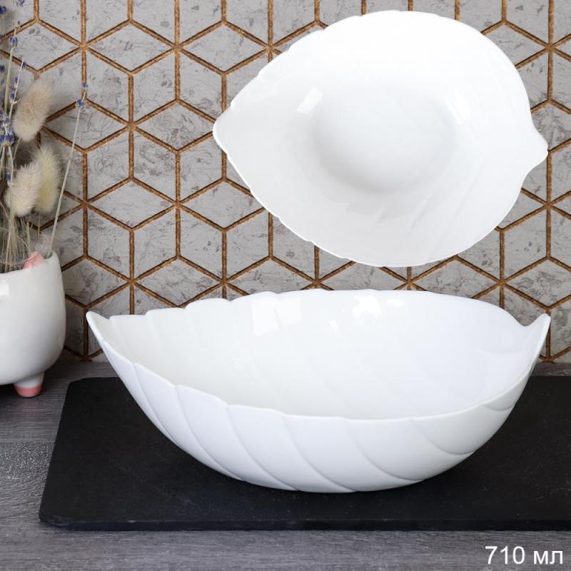 Салатник стеклокерам 710мл 15,5см Лист FLSHYW80 (WHITE) (48шт) - 734982