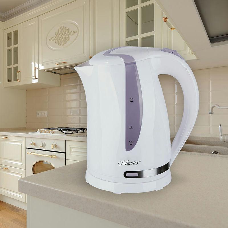 Чайник эл. стекло 1,7л 2000Вт диск. Maestro фиолет. (8шт) - MR-032-PURPLE** *