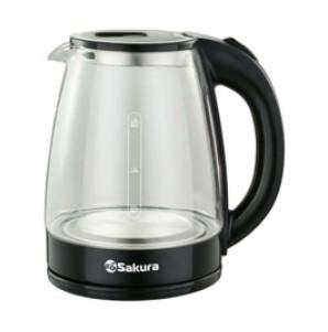 Чайник эл стекло 1,8л 1800Вт точечн.подсвет Sakura - SA-2743BK (12шт)