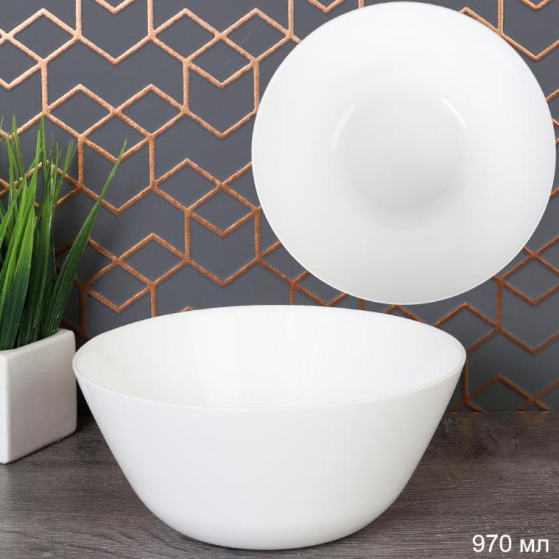 Салатник стеклокерам 970мл 18см Дэй Богатырь FLMLTW72 (WHITE) (24шт) - 735087