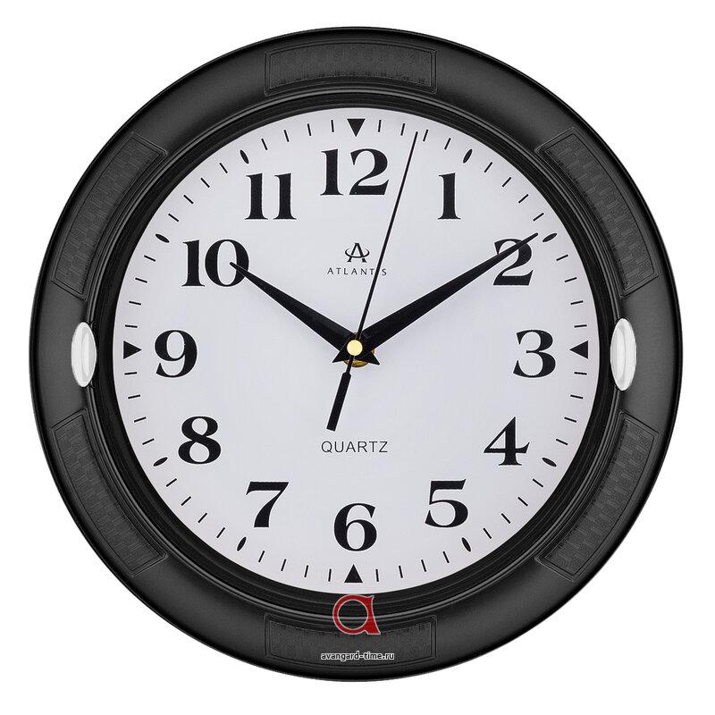 Часы настенные Atlantis круг 25,8см Atlantis черн. - TLD-6356 black**