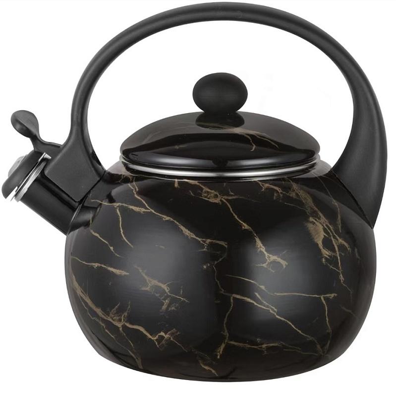 Чайник эмаль 2,7л индукция Black marble под/уп (6шт) - Z-4556