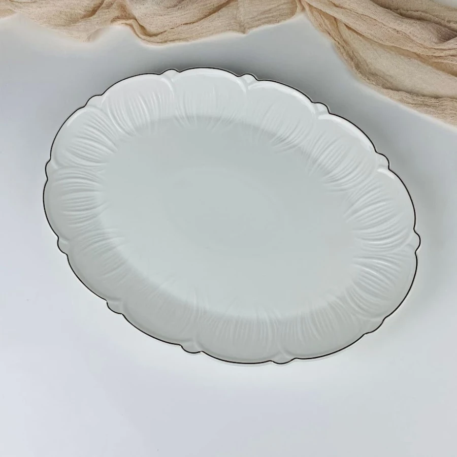 Блюдо фарфор 37см Lenardi Orchidea овал под/уп (6шт) - 109-279