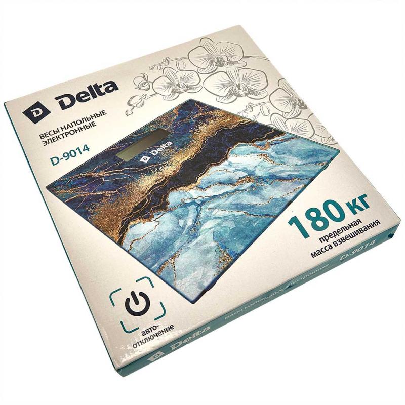 Весы напольные эл 180кг Delta Синий оникс 30*30см (10шт) - D-9014
