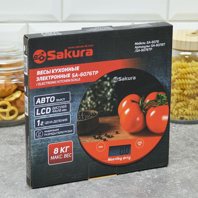 Весы кухонные эл 8кг Sakura Помидоры (20шт) - SA-6076Т