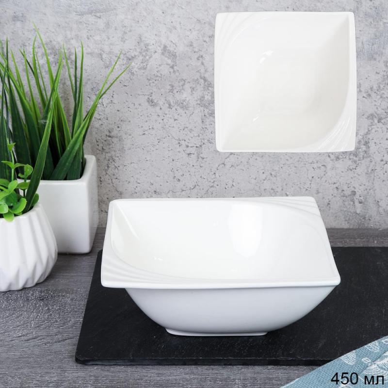Салатник фарфор 19*19*5см квадр DR-1054 (48шт) - 751739
