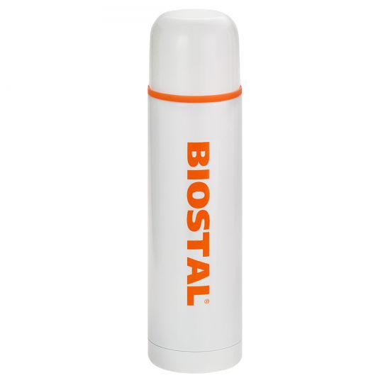 Термос 1л Biostal узкое горло с кноп. бел. (12шт) - 1000C W NB