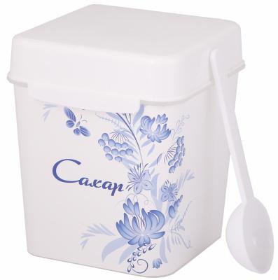 Емкость пласт 1,2л Шале сахар с ложкой (12шт) - М7808