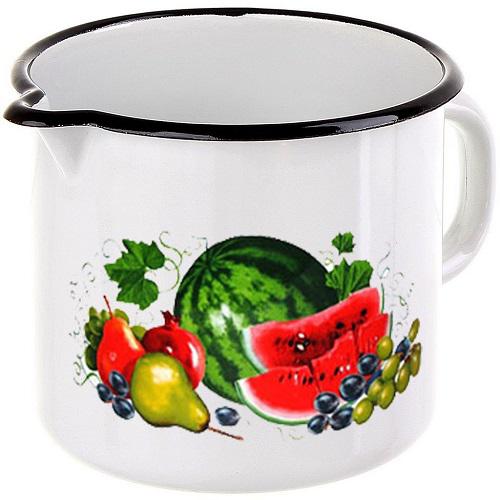 Кружка эмаль 1л с нос. б/кр Восточные дары бел. (18шт) - 40104-072/4 (703958)