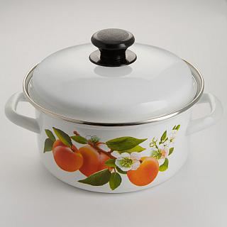 Кастрюля эмаль 2,3л цил.об. без рис бел. (4шт) - 51904-382/6-У4 (703716)