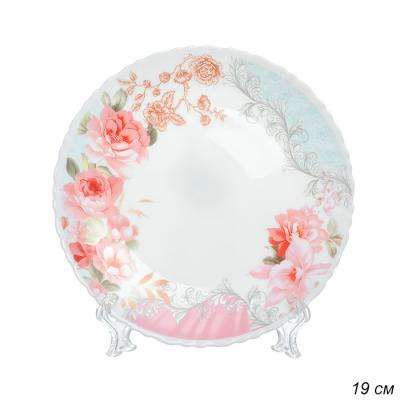 Тарелка стеклокерам 19см Розы на голубом LHP-75XN (6801) (6/72шт) - 653686