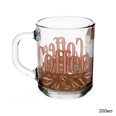 Кружка стекло 200мл Gren tea Кофе (20шт) - 1335 (н)