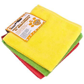 Салфетка микрофибра (3шт) 30*30см Рыжий кот (5/40шт) - 310239