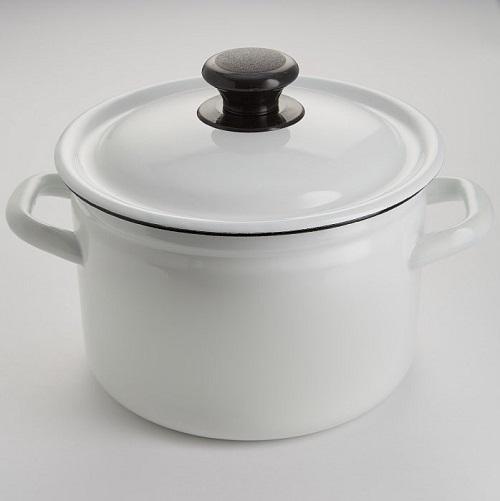 Кастрюля эмаль 3л цил. борт без рис бел. (4шт) - 41704-122-У4 (703427)