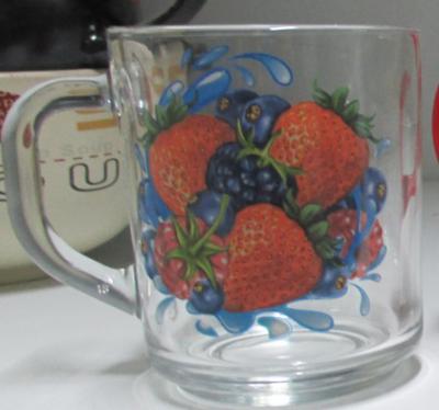 Кружка стекло 200мл Gren tea Ягоды микс капля 1335 (20шт) - 1335/51791