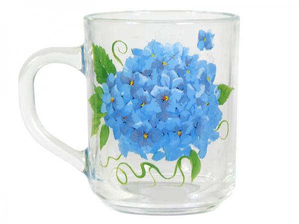 Кружка стекло 200мл Gren tea Гортензия 1335 (20шт) - 1335/51314