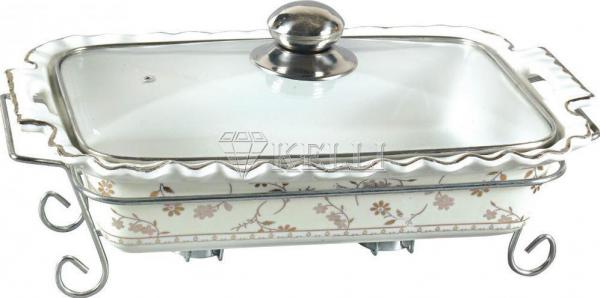 Мармит керамика 2,5л стекл/кр с ложкой (4шт) - KL-370