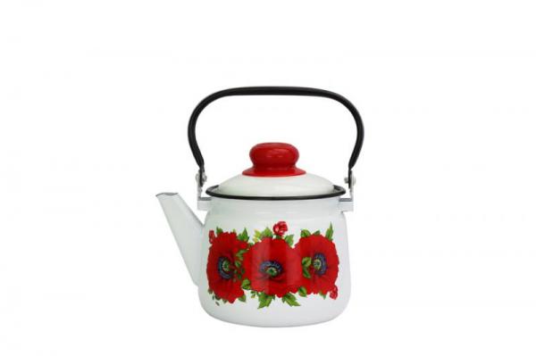 Чайник эмаль 1,5л с рис (8шт) - М2708/4-Маки-М