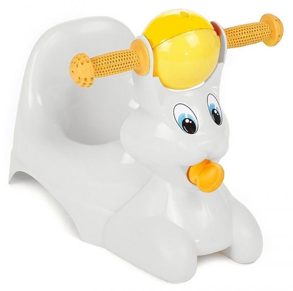 Горшок-игрушка Зайчик бел. (5шт) - 221500429/01 (в)