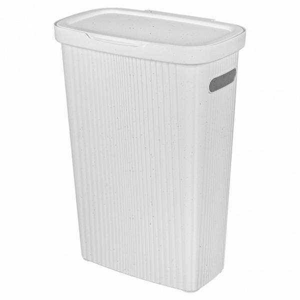 Корзина д/белья пласт 60л Вельвет 45*36*63см св-сер. флек (5шт) - 433246338 (в)